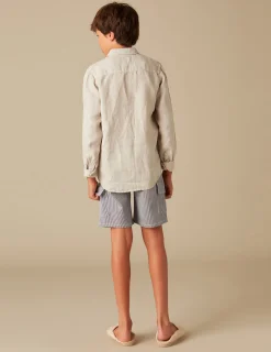 Nicoli Shirts<SAND LINEN SHIRT Blancos