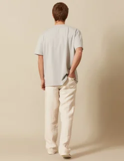 Nicoli Trousers<SAND LINEN TROUSERS Verde caza