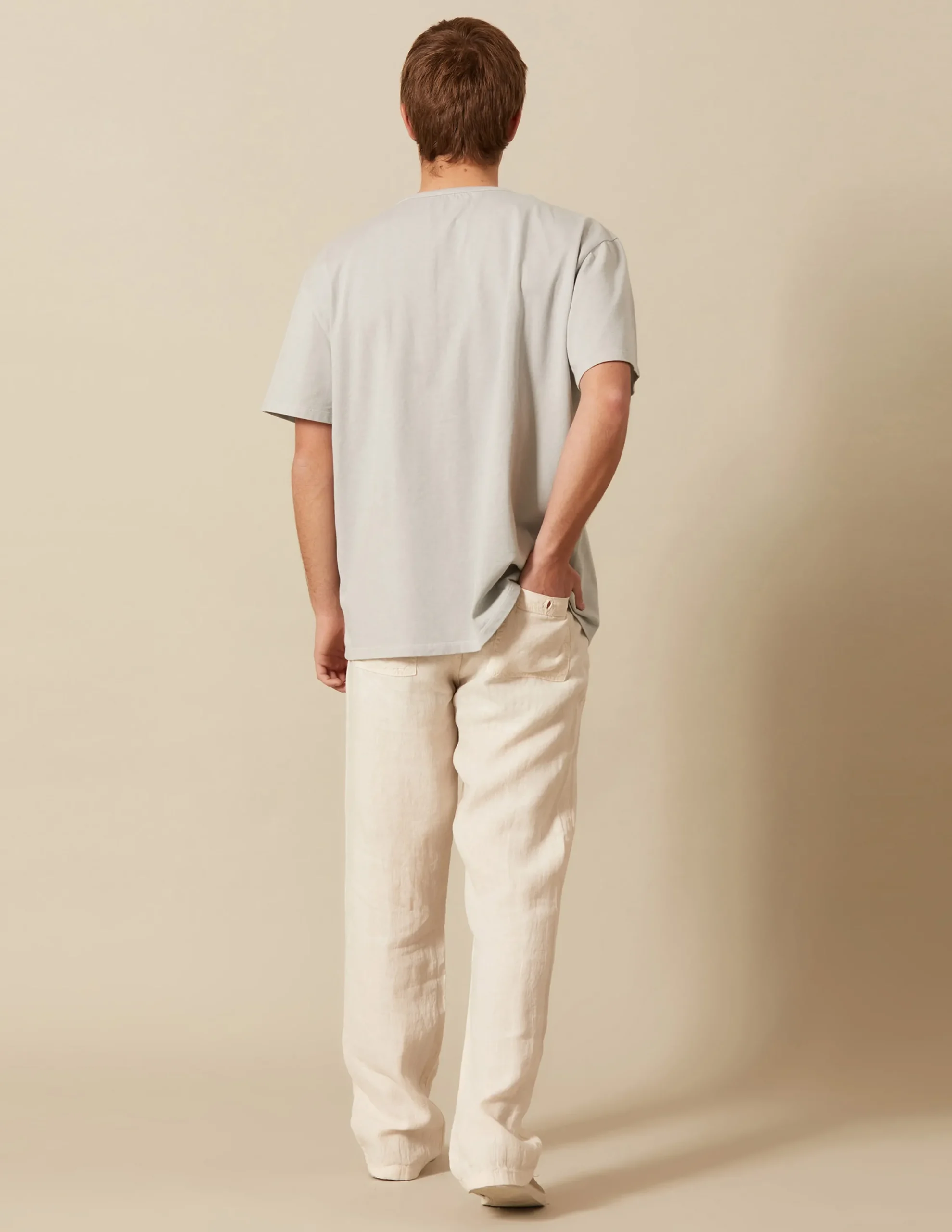 Nicoli Trousers<SAND LINEN TROUSERS Verde caza