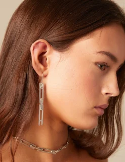 Nicoli Earrings<SILVER 'H' EARRINGS Dorados