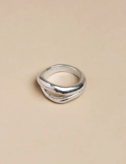 Nicoli Rings<SILVER IRREGULAR OPEN RING Metalizados