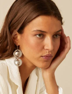 Nicoli Earrings<SILVER MOON EARRINGS Dorados