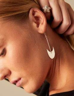 Nicoli Earrings<SILVER MOON EARRINGS Dorados