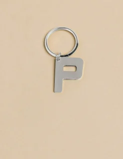 Nicoli Keychain|Keychain<SILVER "P" KEYCHAIN Dorados