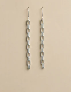 Nicoli Earrings<SILVER RECTANGLE EARRINGS Dorados