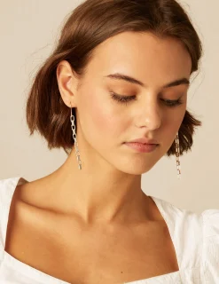 Nicoli Earrings<SILVER RECTANGLE EARRINGS Dorados