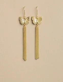 Nicoli Earrings<SMALL GOLD BUTTERFLY EARRINGS Dorados
