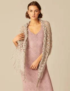 Nicoli Scarves & Shawls<SPARKLY SILVER SHAWL Rosas