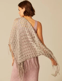 Nicoli Scarves & Shawls<SPARKLY SILVER SHAWL Rosas