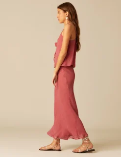 Nicoli Skirts<STRAWBERRY CHIFFON SKIRT Fresa