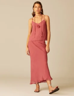 Nicoli Tops<STRAWBERRY CHIFFON TOP Fresa