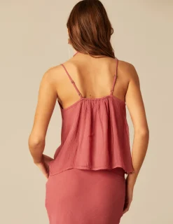 Nicoli Tops<STRAWBERRY CHIFFON TOP Fresa