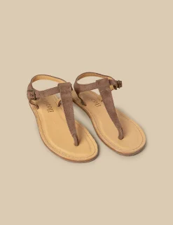 Nicoli Shoes<Taupe Leather Sandal Topo