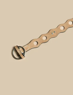 Nicoli Belts<TAUPE RETRO SUEDE BELT Grises antracitas