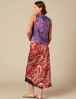 Nicoli Tops<TWO-TONE BERRY TOP Mora