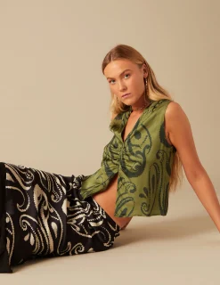 Nicoli Skirts<TWO-TONE BLACK SKIRT Negros