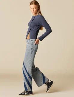 Nicoli Trousers|Denim<TWO-TONE BLUE TROUSERS Azul vaquero