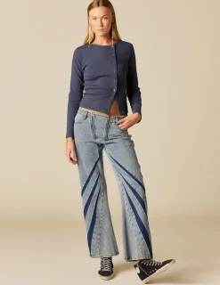 Nicoli Trousers|Denim<TWO-TONE BLUE TROUSERS Azul vaquero