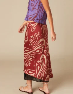 Nicoli Skirts<TWO-TONE OCHRE SKIRT Negros