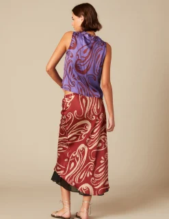 Nicoli Skirts<TWO-TONE OCHRE SKIRT Negros