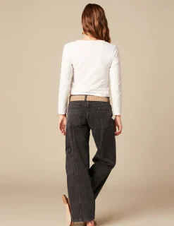 Nicoli T-shirts<WHITE BUTTONED T-SHIRT Grises antracitas