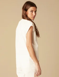 Nicoli Jumpsuits|Denim<WHITE BUTTON-UP JUMPSUIT Blancos