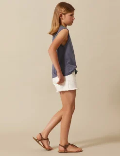 Nicoli Shorts|Denim<WHITE DENIM SHORTS Azules claros