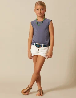Nicoli Denim|Shorts<WHITE DENIM SHORTS Azules claros