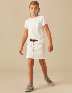 Nicoli Skirts|Denim<WHITE DENIM SKIRT Azules claros