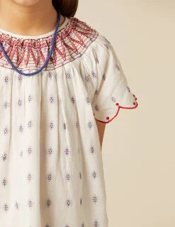 Nicoli Dresses<WHITE EMBROIDERY DRESS Rojos