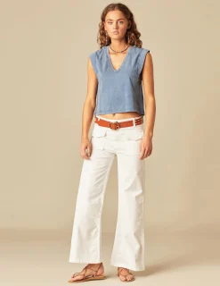 Nicoli Trousers<WHITE FLAP POCKET TROUSERS Blancos