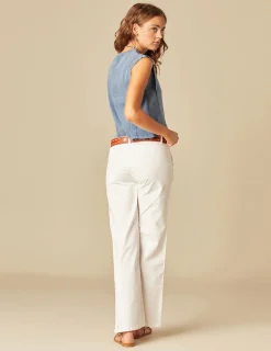 Nicoli Trousers<WHITE FLAP POCKET TROUSERS Blancos