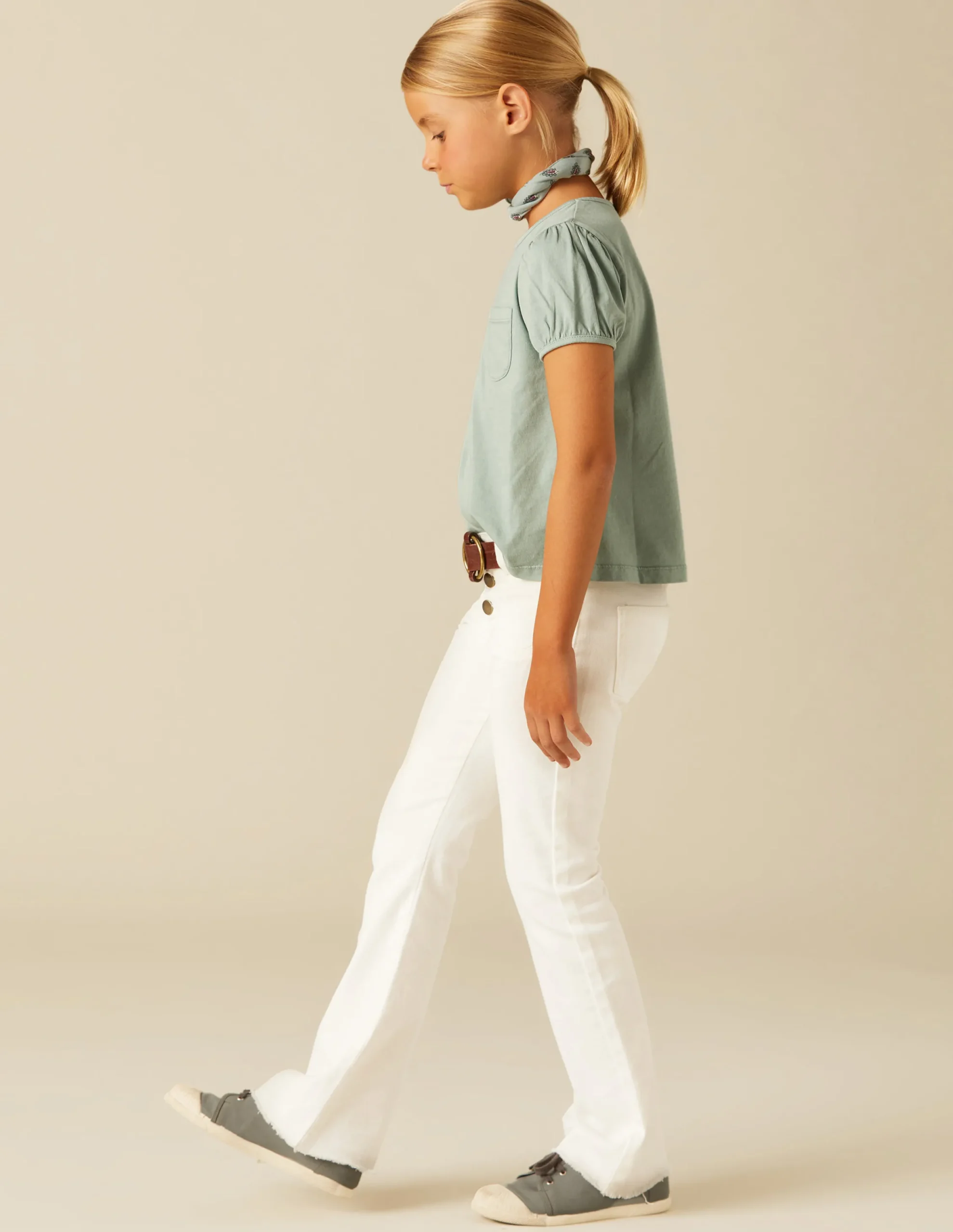Nicoli Trousers|Denim<White Flared Jeans Azules claros