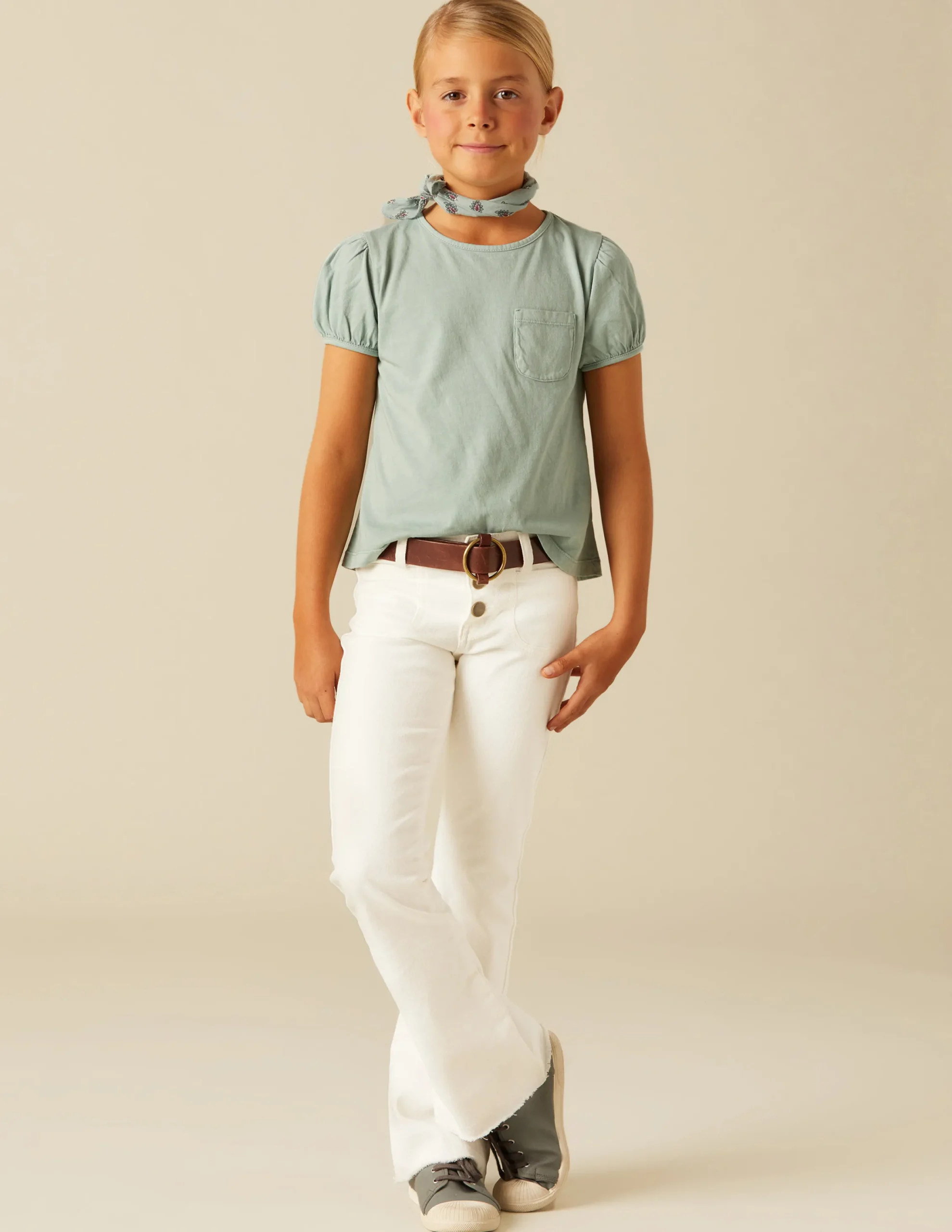 Nicoli Trousers|Denim<White Flared Jeans Azules claros