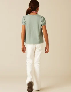 Nicoli Trousers|Denim<White Flared Jeans Azules claros