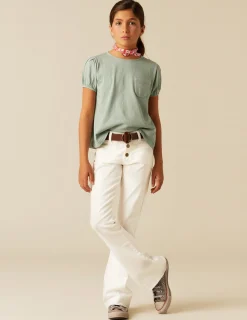 Nicoli Trousers|Denim<White Flared Jeans Azules claros