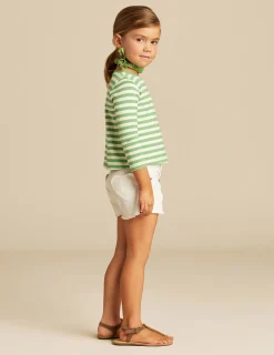 Nicoli Denim|Shorts<White Heart Pocket Shorts Azules claros