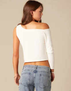 Nicoli Tops<WHITE KNIT TOP Negros