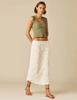 Nicoli Skirts<WHITE LACE SKIRT Azules oscuros