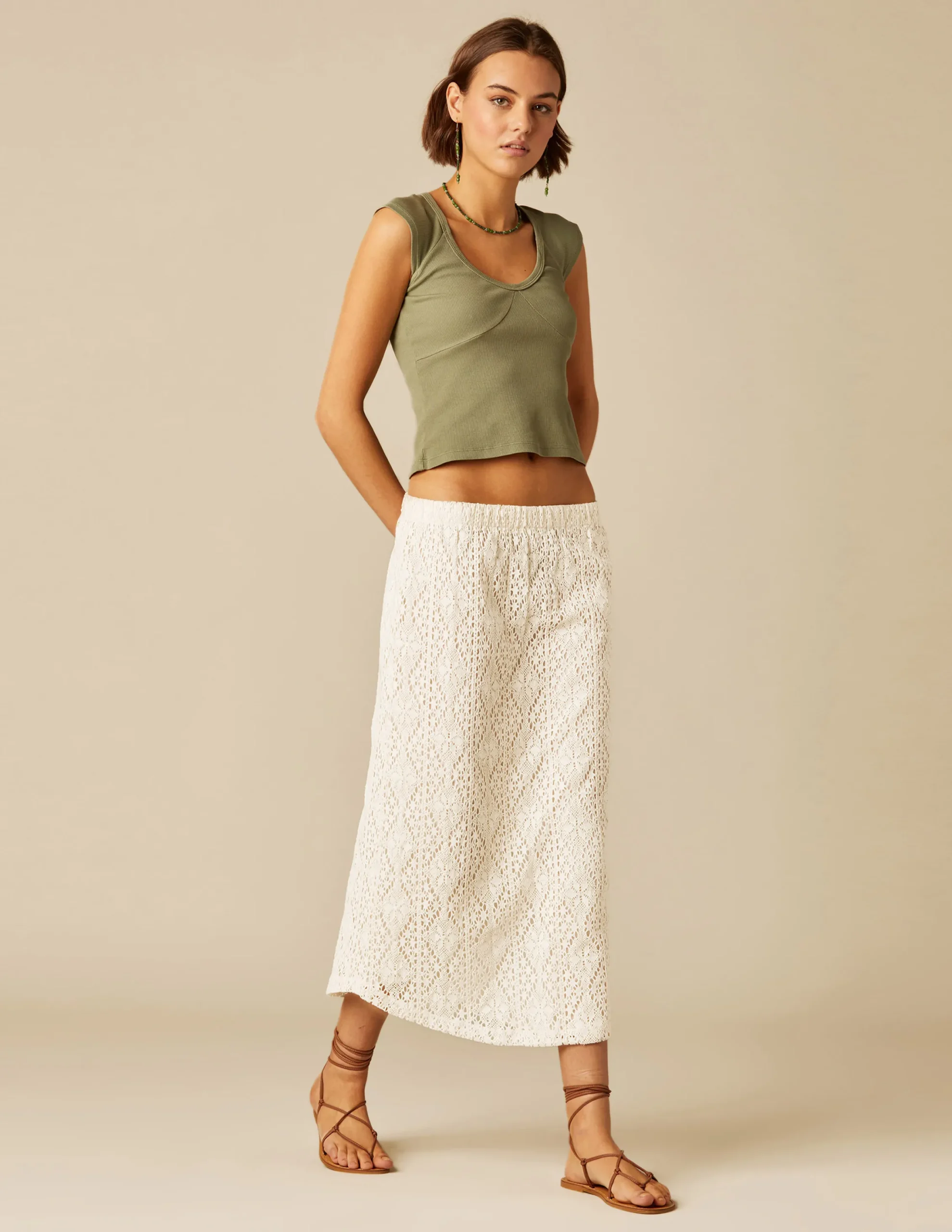 Nicoli Skirts<WHITE LACE SKIRT Azules oscuros