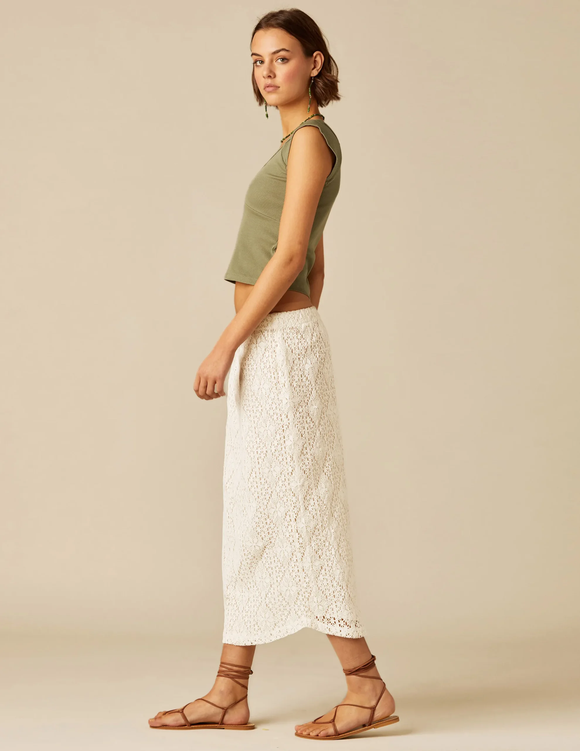 Nicoli Skirts<WHITE LACE SKIRT Azules oscuros