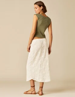 Nicoli Skirts<WHITE LACE SKIRT Azules oscuros