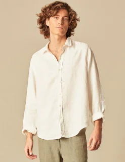 Nicoli Shirts<WHITE LINEN SHIRT Blancos
