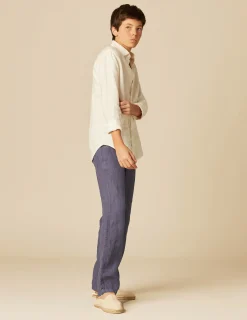 Nicoli Shirts<WHITE LINEN SHIRT Blancos