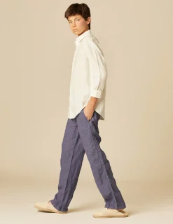 Nicoli Shirts<WHITE LINEN SHIRT Blancos