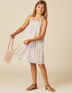 Nicoli Dresses<WHITE LUREX STRIPED DRESS Azules oscuros