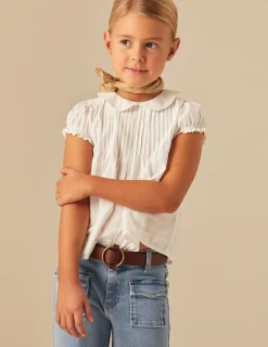 Nicoli Shirts<WHITE PETER PAN COLLAR SHIRT Blancos