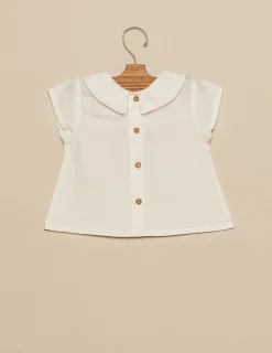 Nicoli Shirts<WHITE POINTED NECK SHIRT Blancos