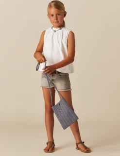 Nicoli T-shirts<WHITE RUFFLE NECK T-SHIRT Blancos