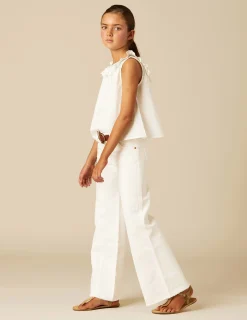 Nicoli Trousers|Denim<WHITE SEAMED JEANS Blancos